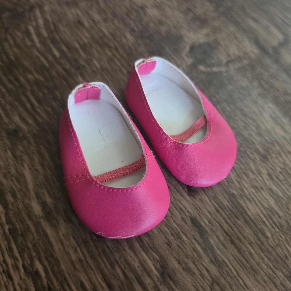 AMERICAN GIRL Ballet Flats Doll Size Pink Elastic Strap Slip On Shoes